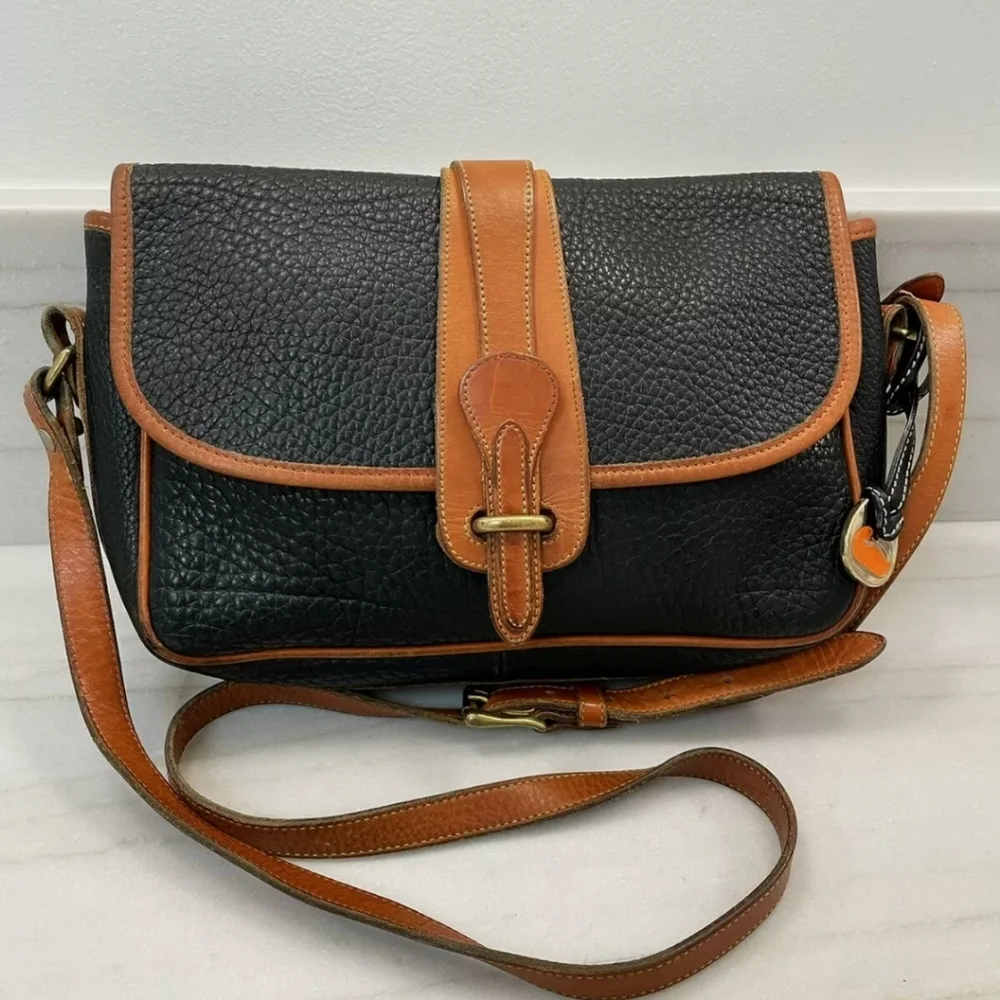 DOONEY & BOURKE All Weather Leather Equestrian Vintage Satchel Crossbody Bag - Picture 1 of 16